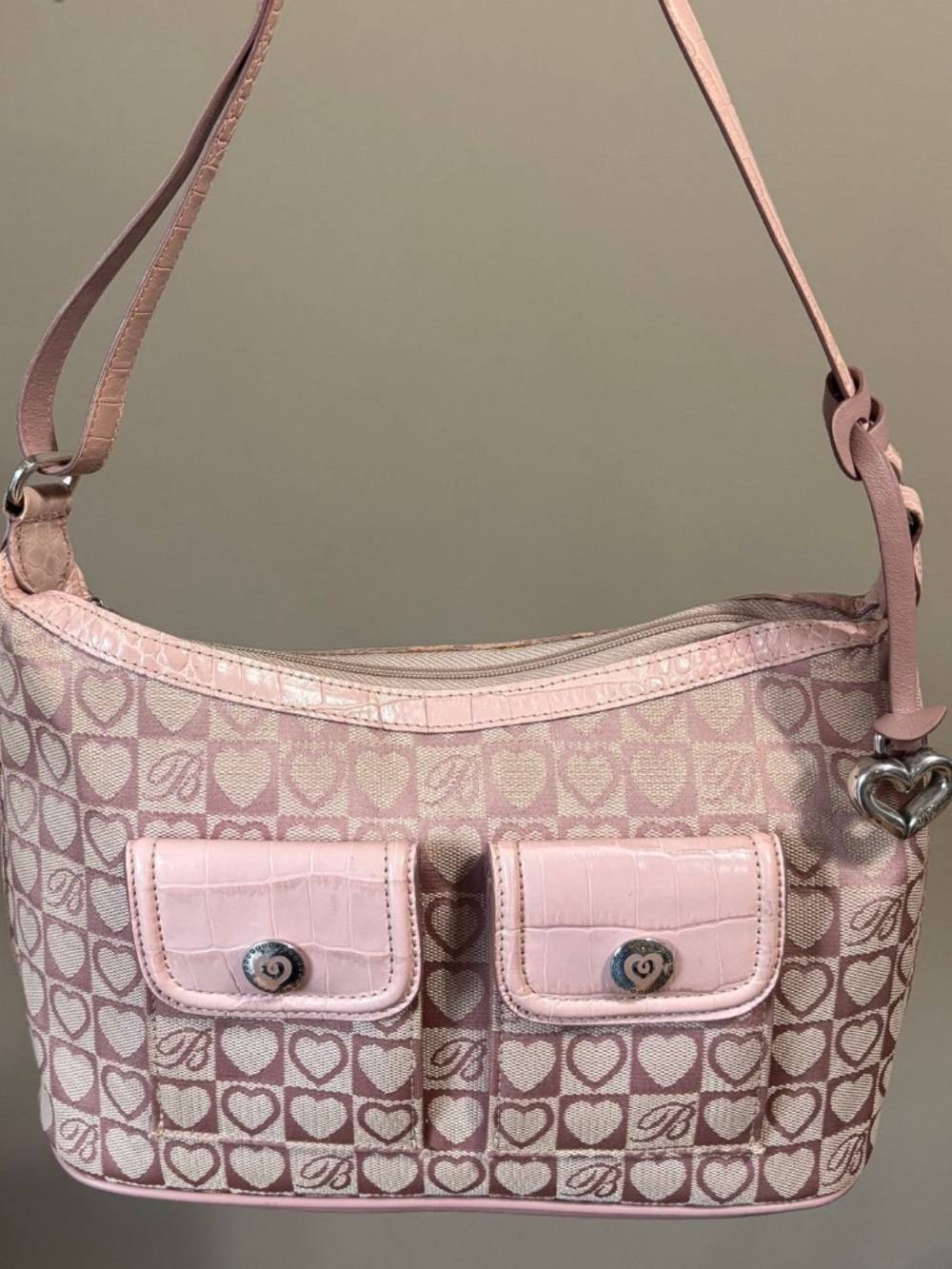 Pink Heart-Pattern Shoulder Bag by Brighton